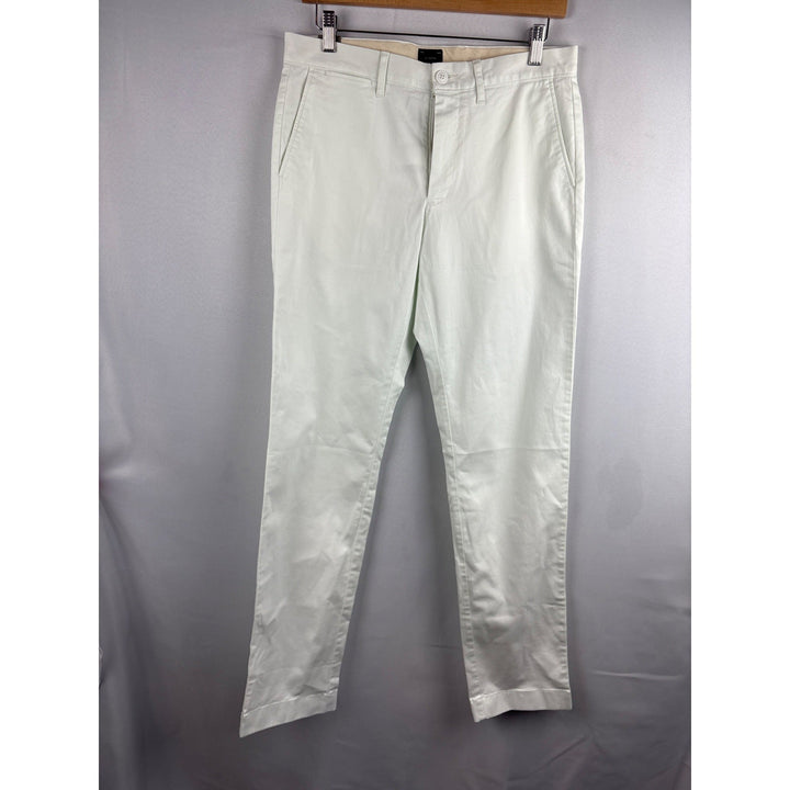 J.Crew Mens White Slim Fit Chino Pants W30 L32 Cotton Blend