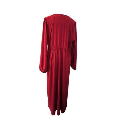 Women's Amazon Essential's Red Polyester Dress with Pockets- Size XL