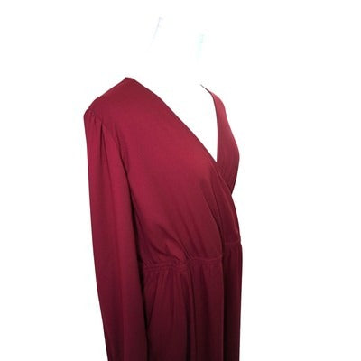 Women's Amazon Essential's Red Polyester Dress with Pockets- Size XL