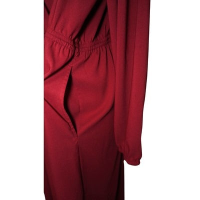 Women's Amazon Essential's Red Polyester Dress with Pockets- Size XL