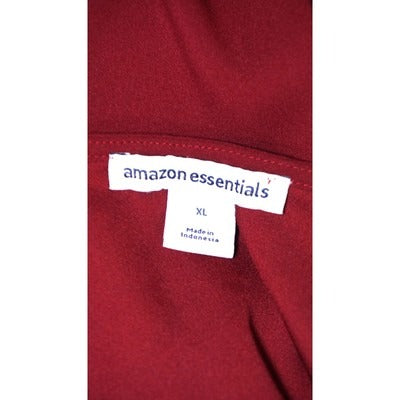 Women's Amazon Essential's Red Polyester Dress with Pockets- Size XL