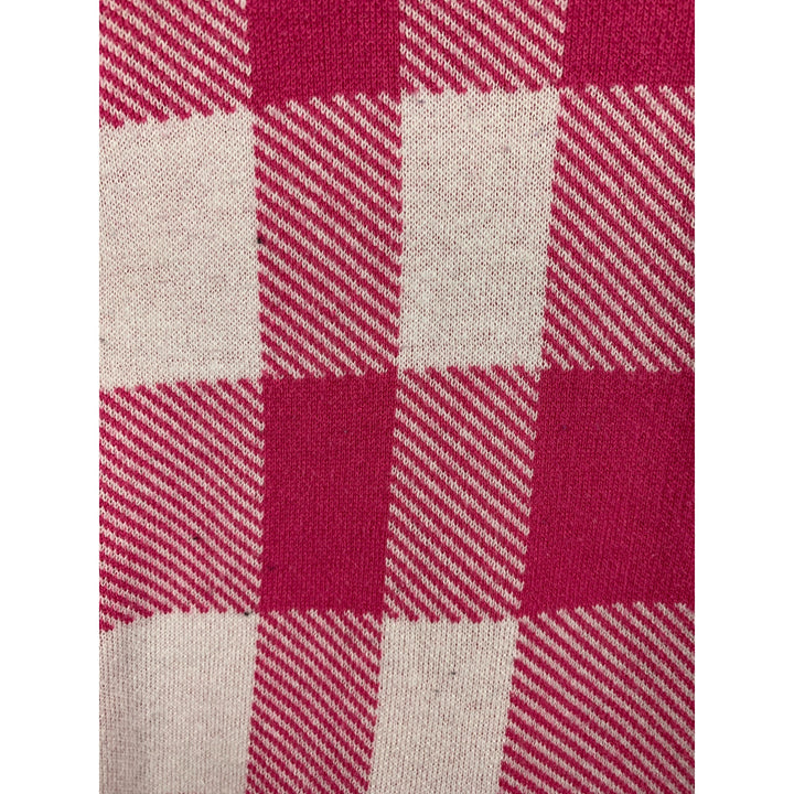 Belle By Kim Gravel Pink Plaid Sweater XS
