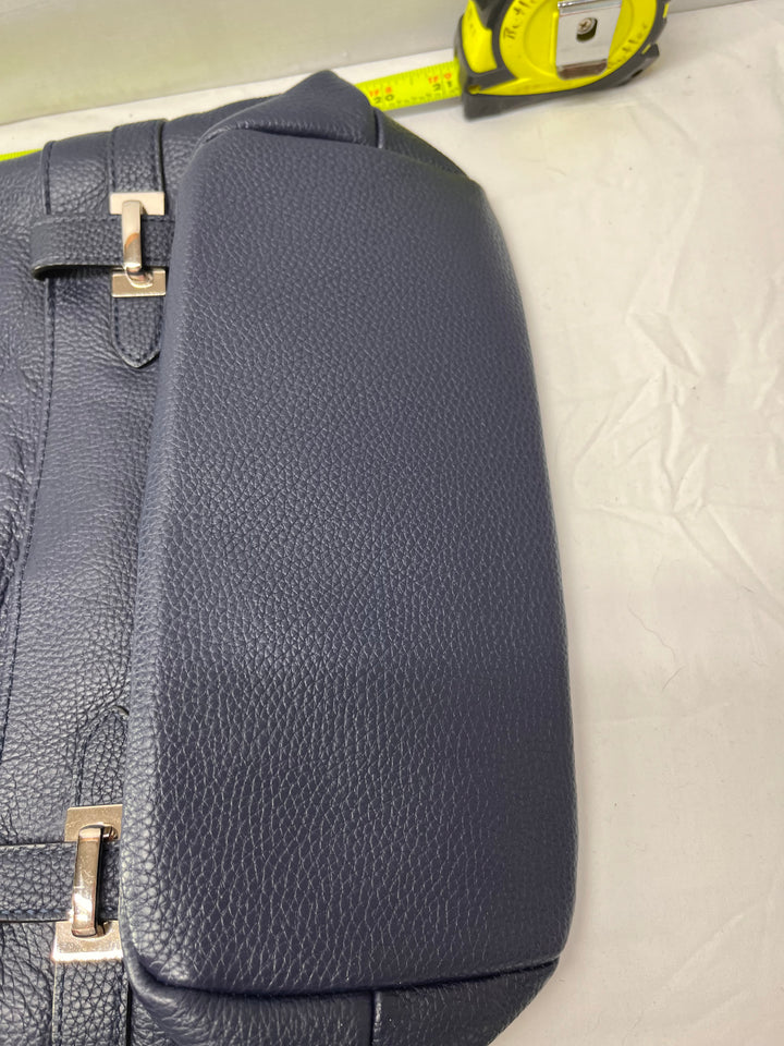 Giani Bernini Bridle Leather Hobo Bag Navy Blue Pebbled Leather Shoulder Purse