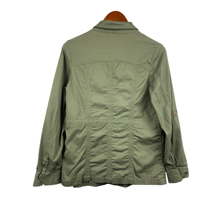 Womens Vintage Motto Olive Green Utility Jacket XS