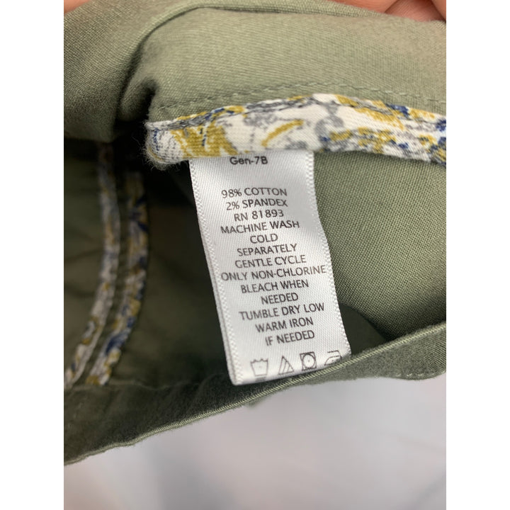 Womens Vintage Motto Olive Green Utility Jacket XS
