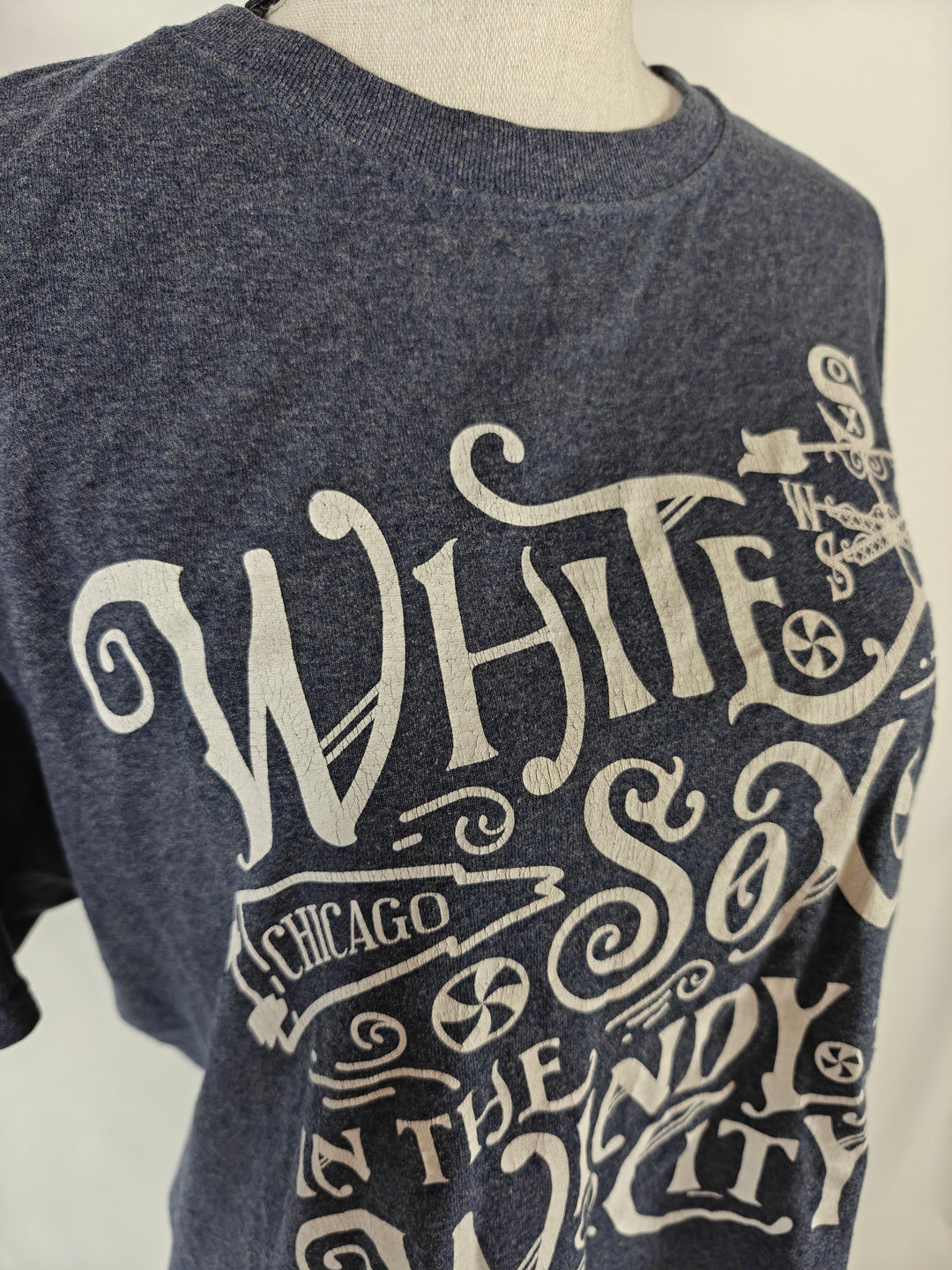 Womens White Sox Graphic T Shirt Blue Size Unknown
