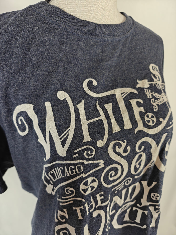 Womens White Sox Graphic T Shirt Blue Size Unknown