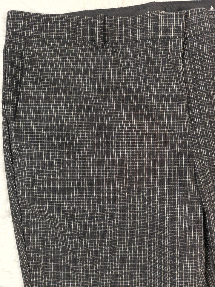 Womens Ann Taylor Dress Pants Black Plaid Size 12