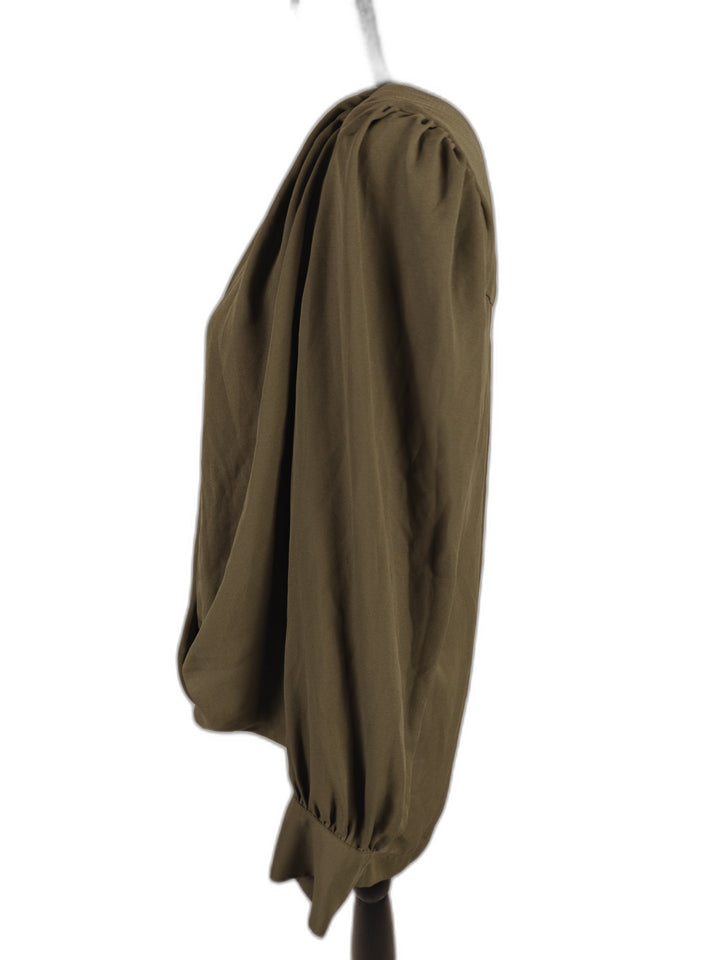 Women’s Cooper &amp; Ella Surplice Blouse Olive Green Size Medium