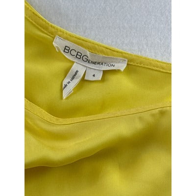 Women’s BCBGeneration Yellow Ruffle Sleeve Top Sz 4