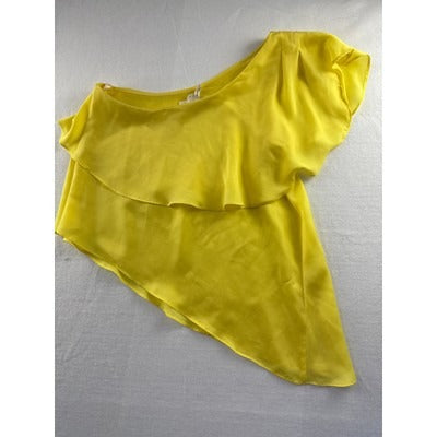 Women’s BCBGeneration Yellow Ruffle Sleeve Top Sz 4