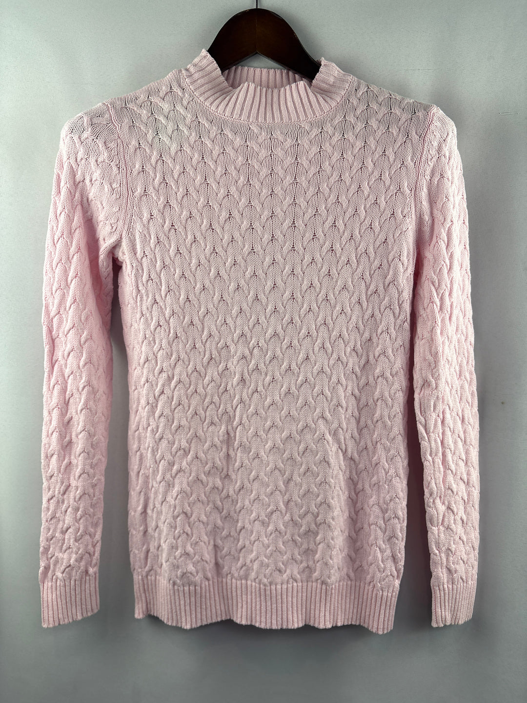 Women’s Studio Works Small Light Pink Cable Knit Sweater