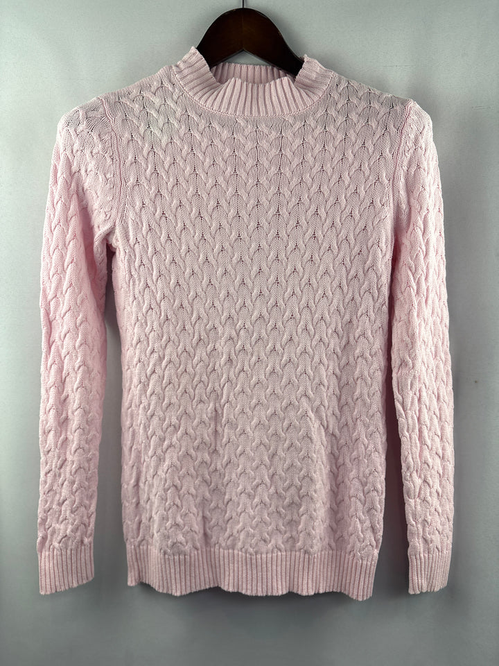 Women’s Studio Works Small Light Pink Cable Knit Sweater