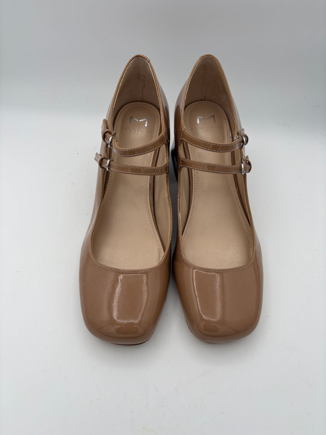 Women’s Marc Fisher Size 8.5 Nude Patent Leather Block Heels