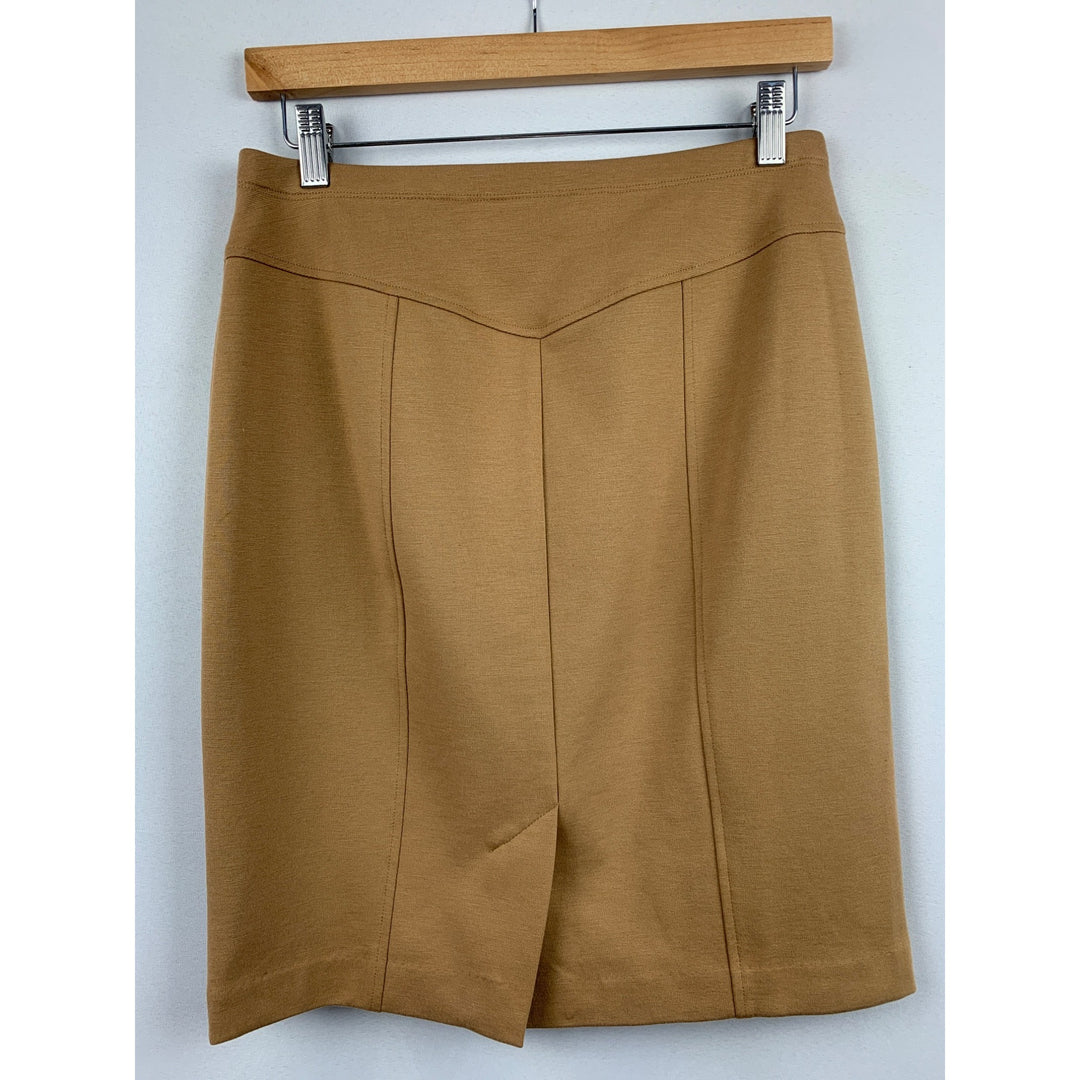 Ellen Tracy Camel Pencil Skirt Size 8 Polyester Blend