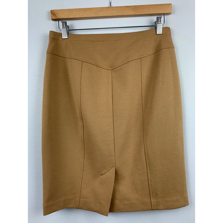 Ellen Tracy Camel Pencil Skirt Size 8 Polyester Blend