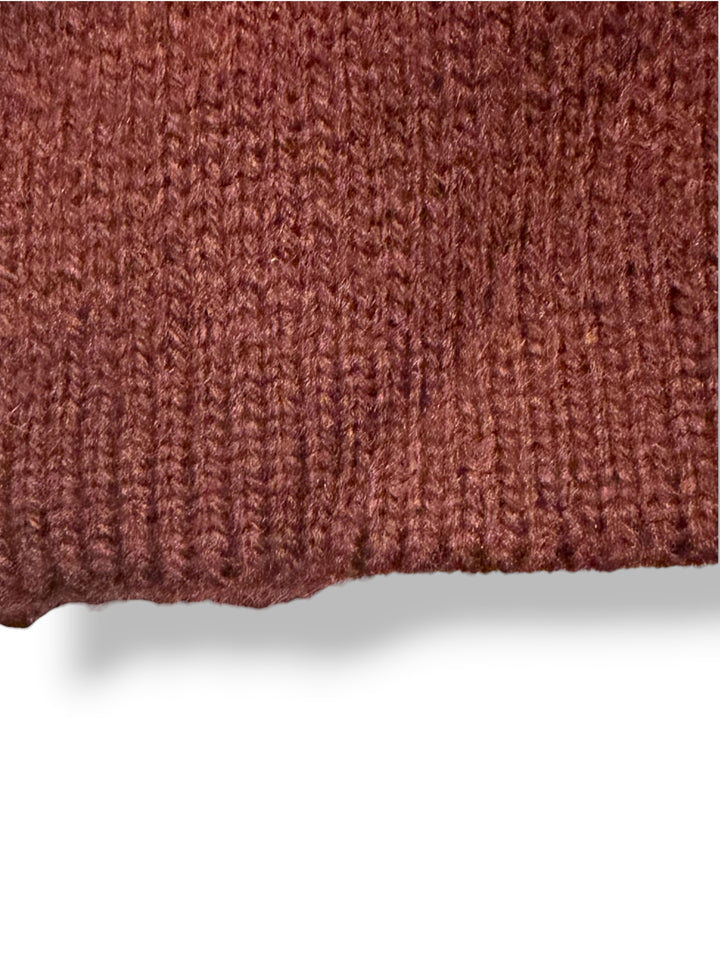 Zara Burgundy Maroon Gold Button Cardigan Sweater Size L NWT Quiet Luxury