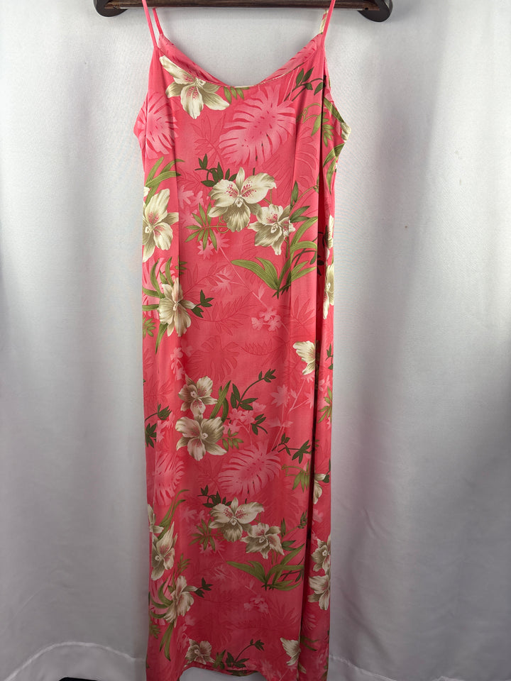 Women’s La Cabaña Medium Pink Maxi Dress w/ Florals