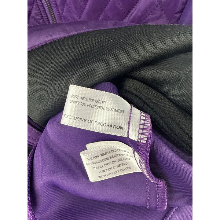 Annika Cutter & Buck Womens Convertible Jacket/Vest M Purple Quilted WeatherTec