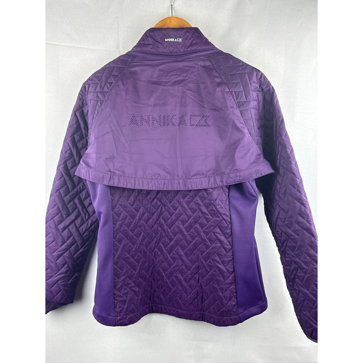 Annika Cutter & Buck Womens Convertible Jacket/Vest M Purple Quilted WeatherTec