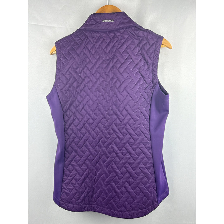 Annika Cutter & Buck Womens Convertible Jacket/Vest M Purple Quilted WeatherTec