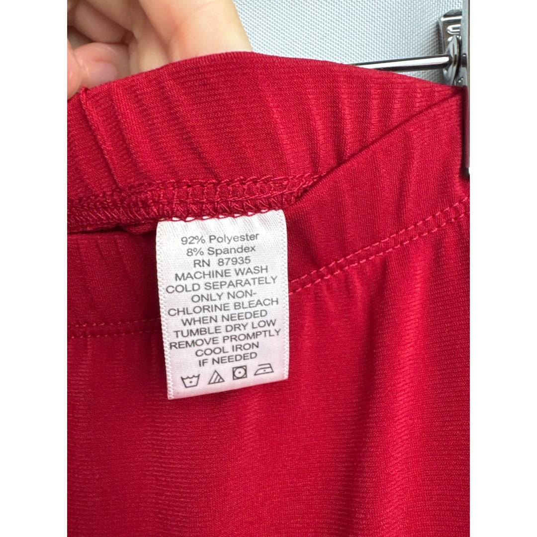 Susan Graver Womens Red Flared Skirt XXS Polyester Spandex Blend
