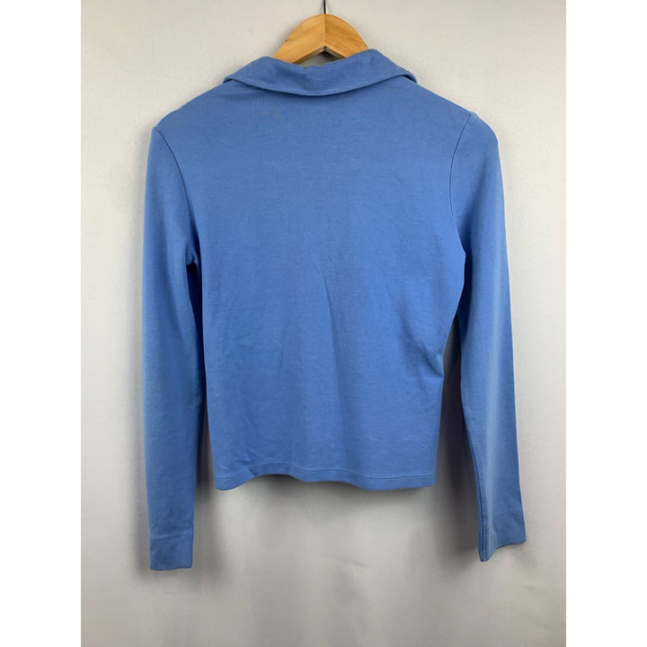 Express Blue Long Sleeve Polo Shirt S