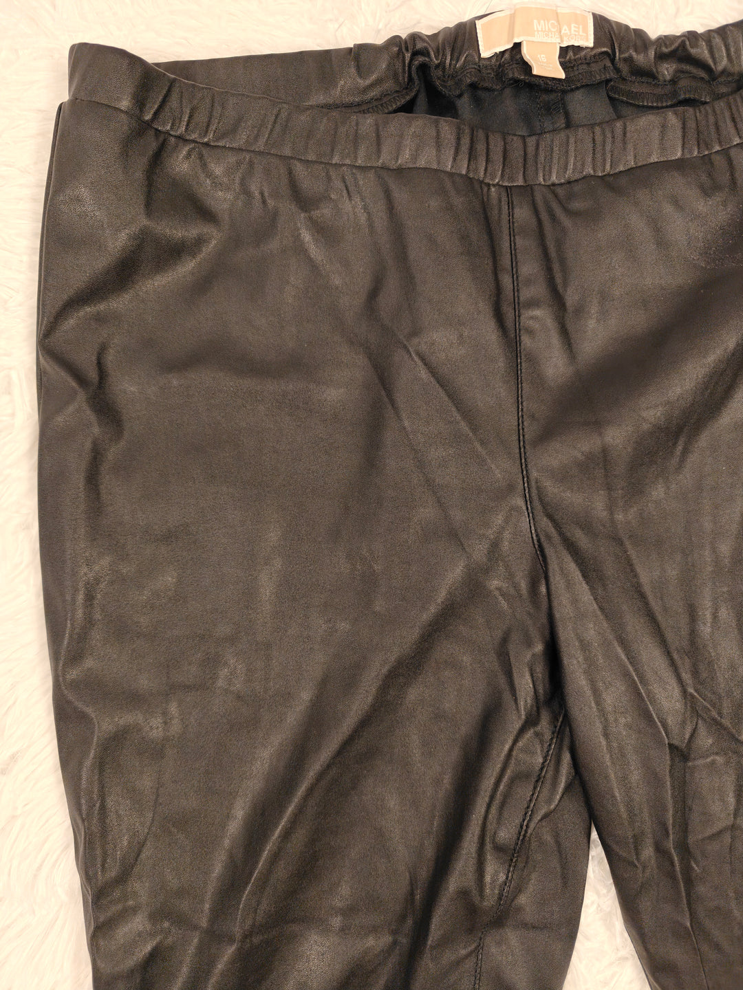 Womens Michael Michael Kors Faux Leather Pants Black Size 16
