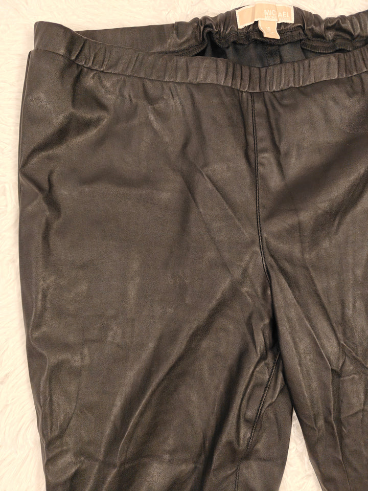 Womens Michael Michael Kors Faux Leather Pants Black Size 16