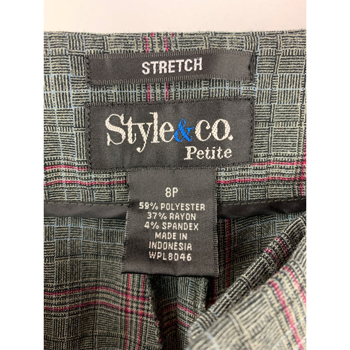 Style & Co Petite 8P Stretch Plaid Pants