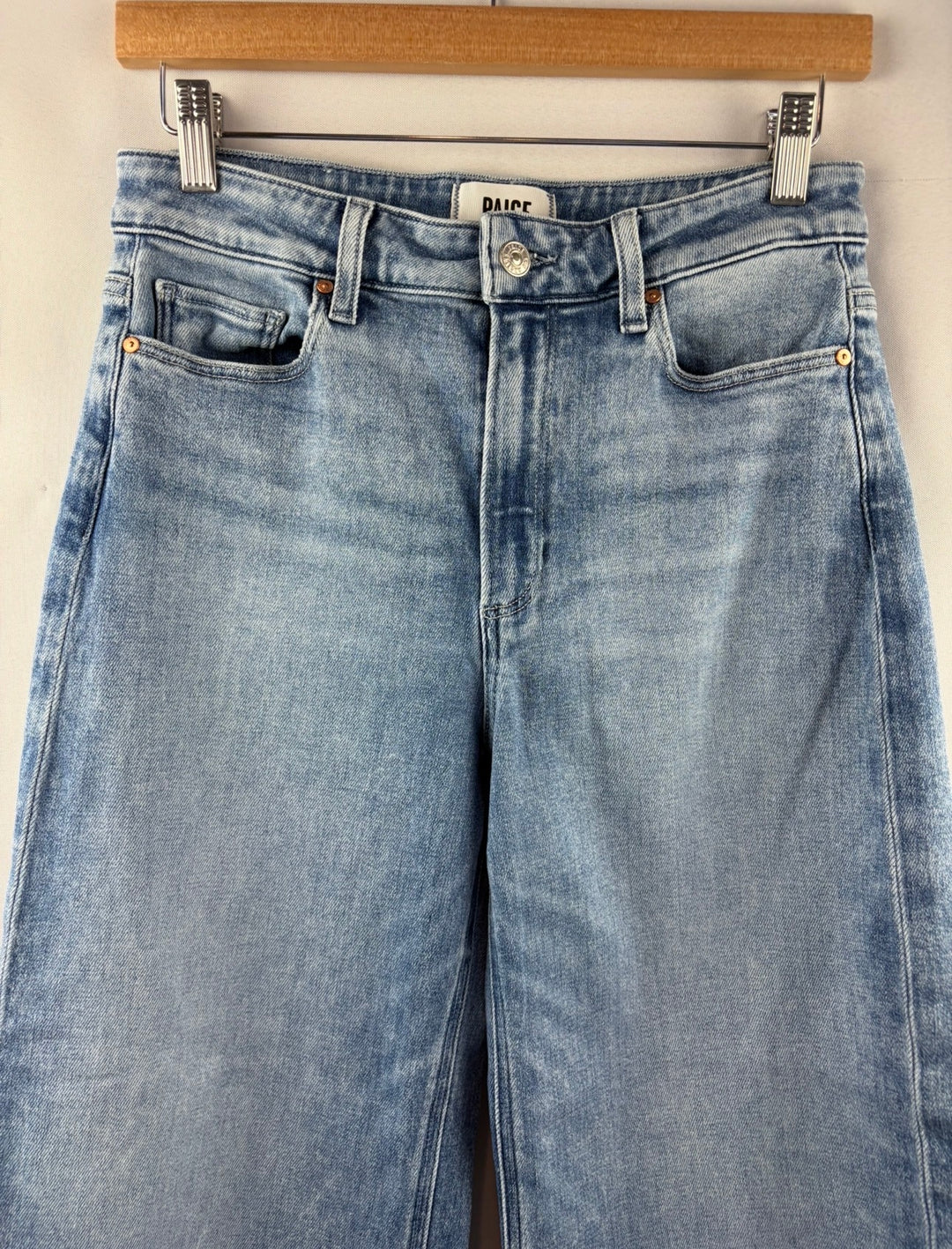 Women’s Paige Size 28 Light Wash Blue Wide Leg Jeans