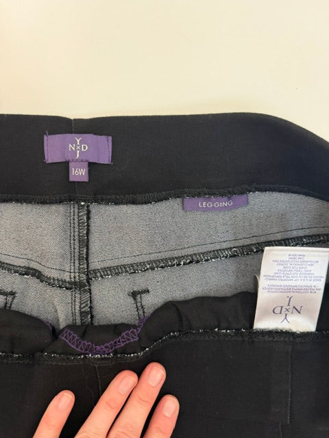 NYDJ Legging Pull On Jeans Black 16W Plus Size