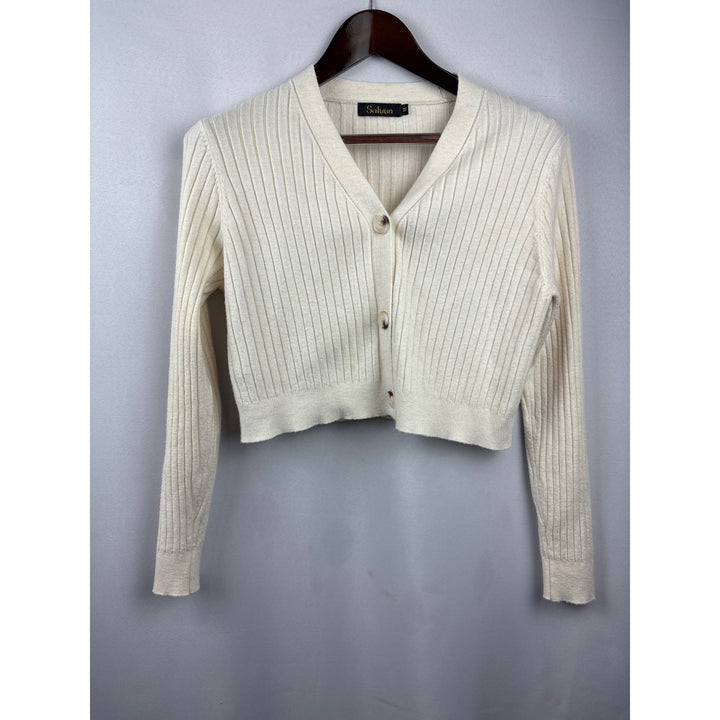 Women’s Saturun Medium Cream Cropped Cardigan