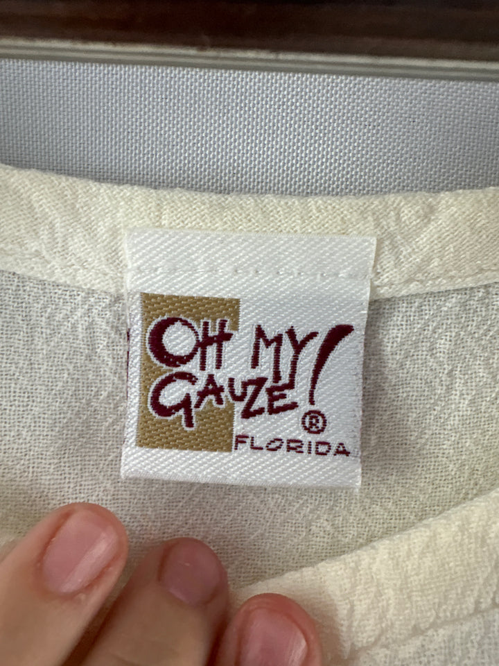 Women’s Oh My Gauze! XXL White Sleeveless Blouse