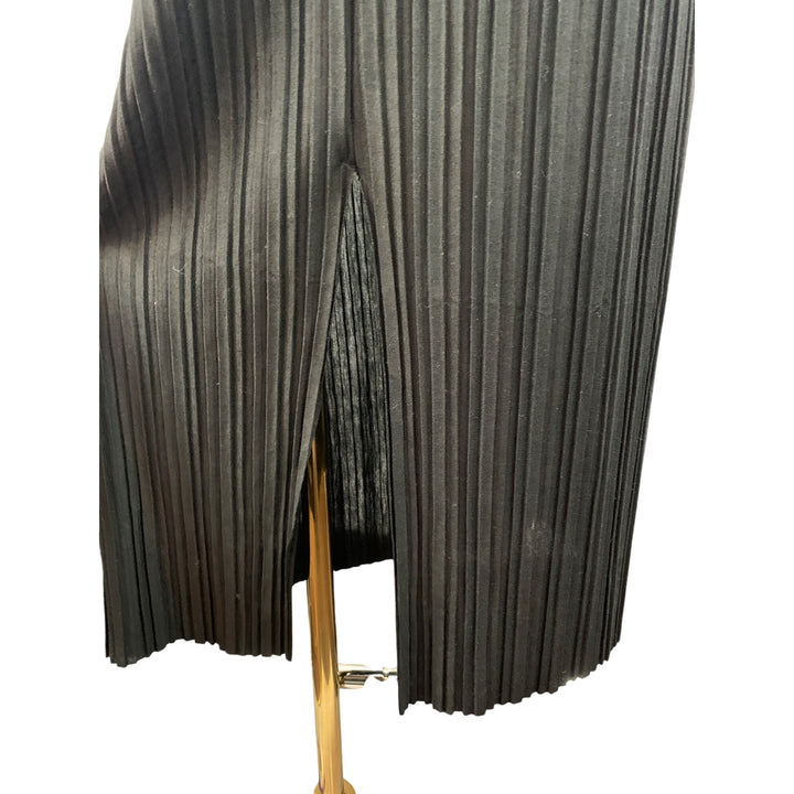 Black Pleated Maxi Dress With Spaghetti Straps