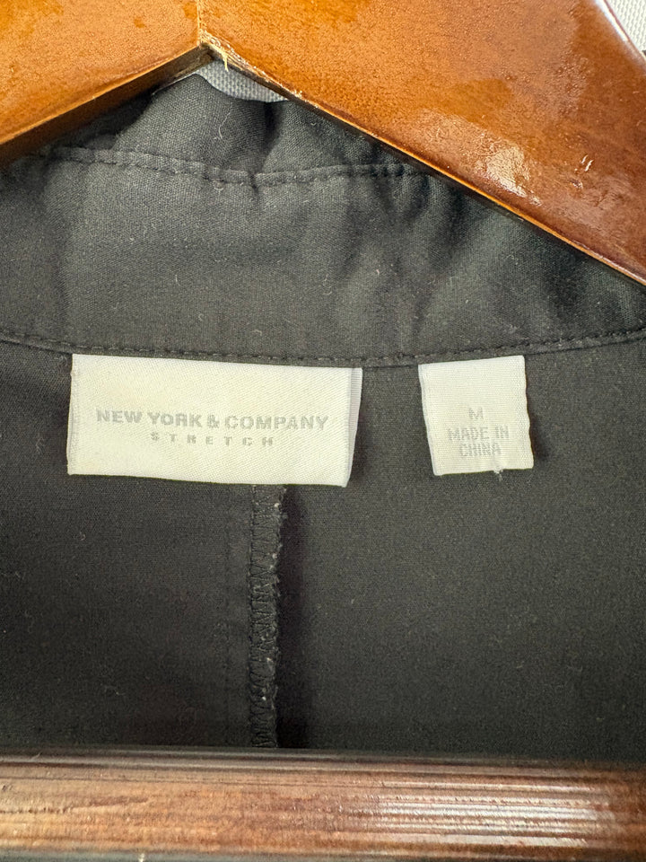Women’s New York & Company Medium Black Button Up Blouse
