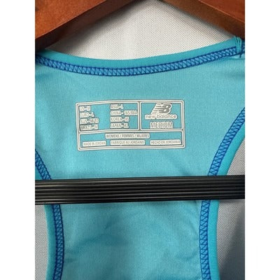 New Balance Womens Medium Sports Bra Blue Racerback