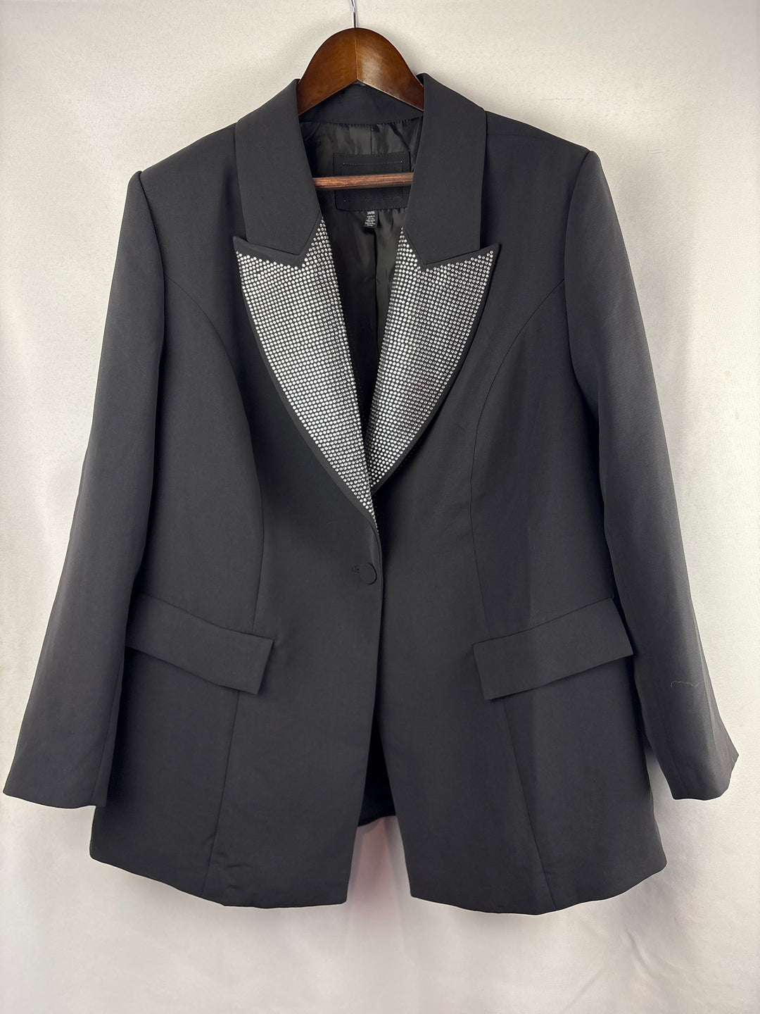 Women’s Eloquii Size 14/16 Black Bejeweled Blazer