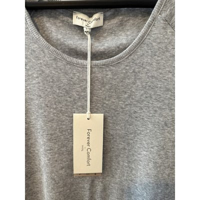 Women’s Forever Comfort Grey Textured T-Shirt Sz L