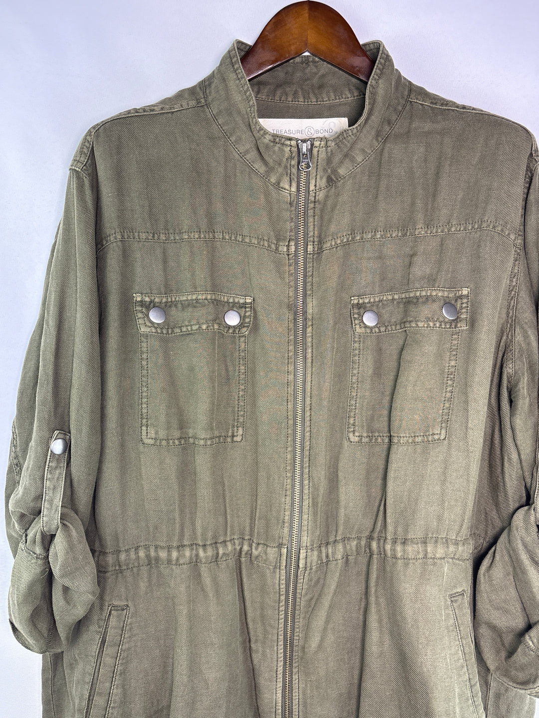 Women’s Treasure &amp; Bond XXL Olive Green Utility Jacket