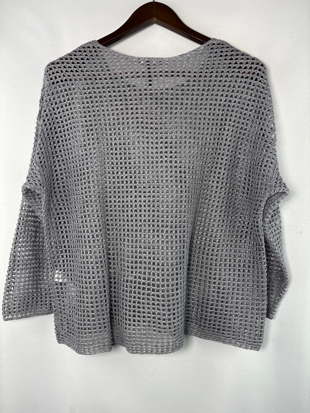 Women’s Eileen Fisher XS Silvery Gray Wide Knit Sweater