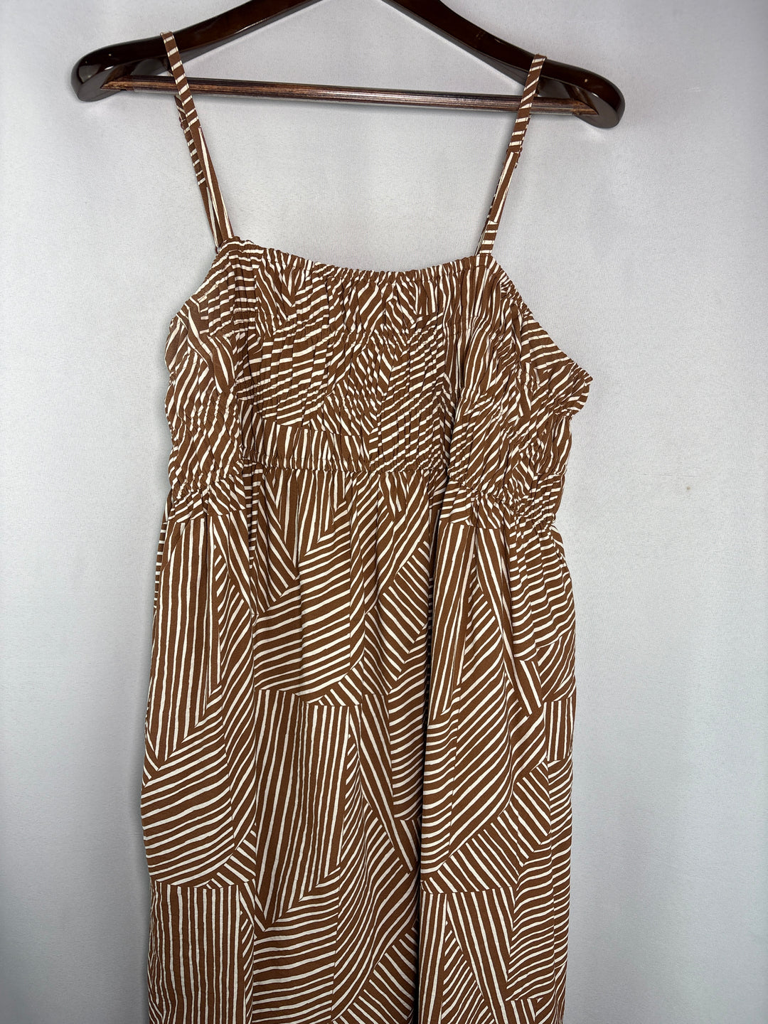 Women’s A New Day XXL Brown &amp; White Patterned Maxi Dress