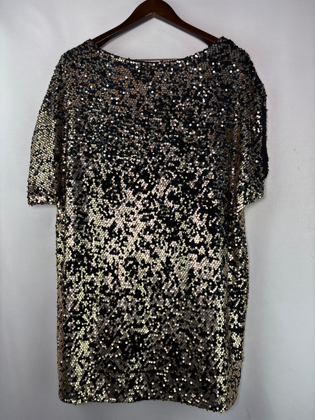 Women’s Free People Large Gold &amp; Black Sequin Blouse