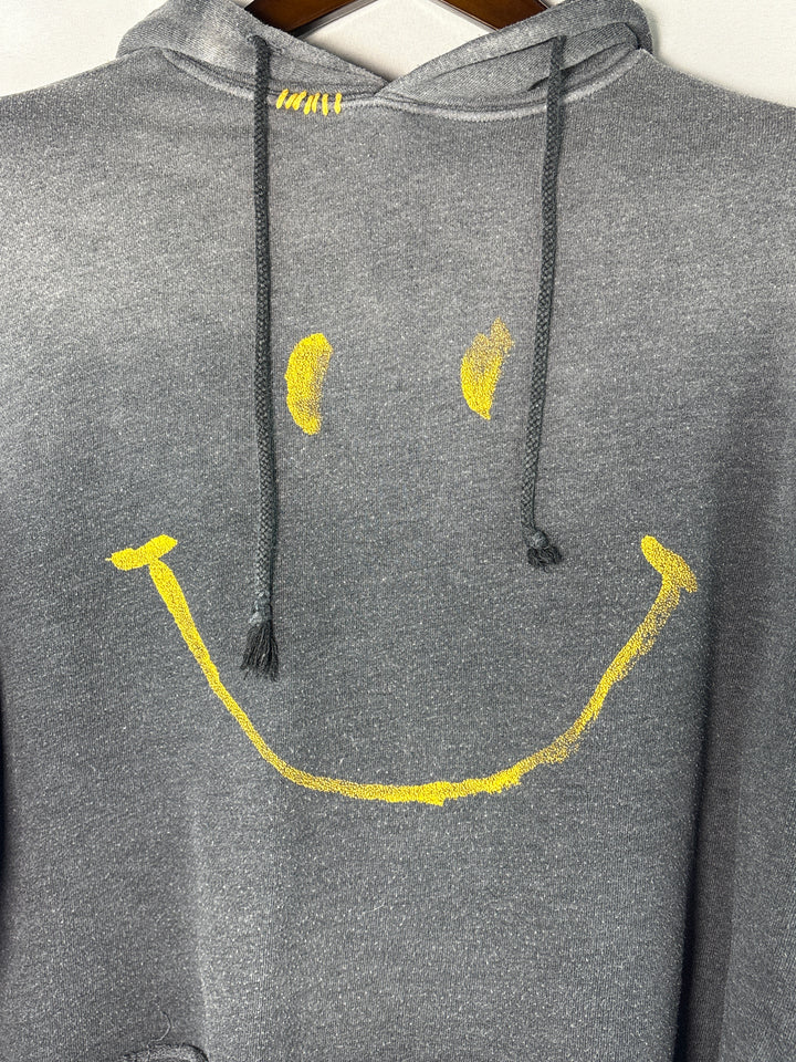 Women’s I.S.M.B.S Medium Dark Gray Yellow Smiley Hoodie