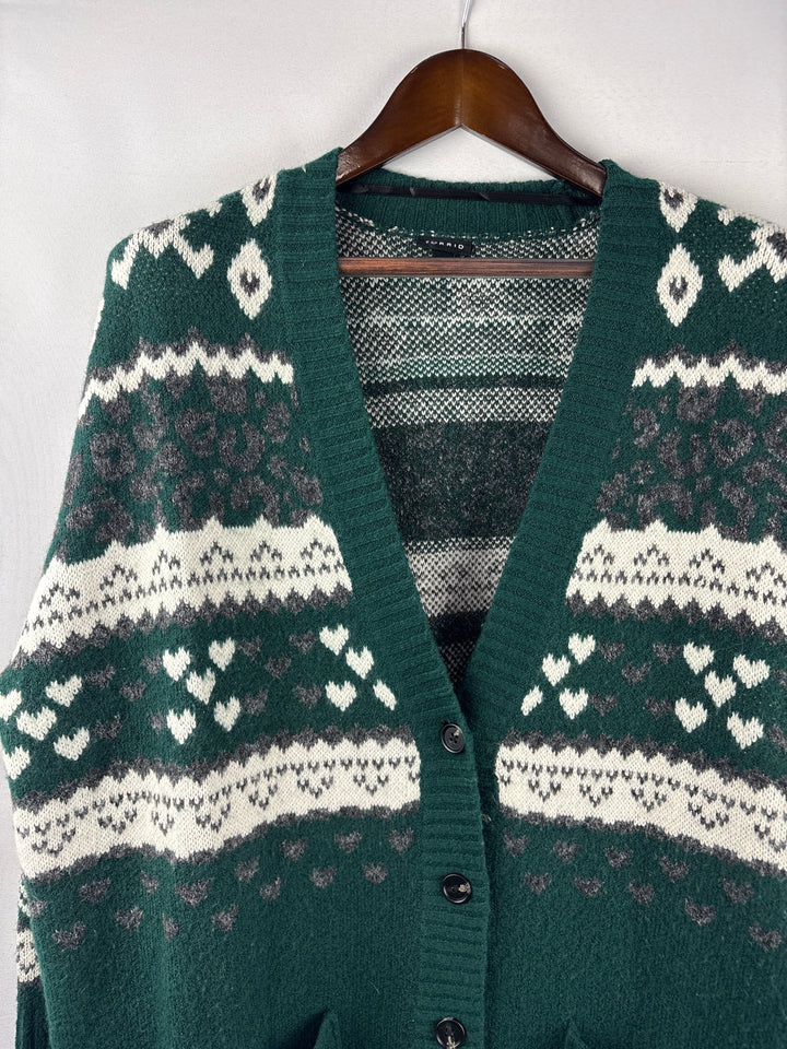 Women’s Torrid Size 1 Dark Green Heart Patterned Cardigan