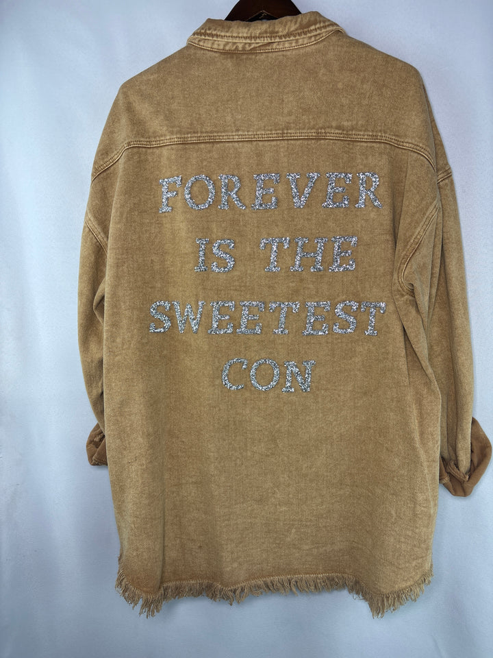 Women’s Handmade 3XL Brown Taylor Swift Lyric Shacket