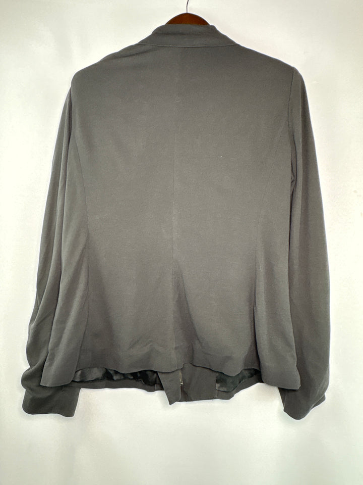 Eileen Fisher Womens Petite Large Dark Gray Half Zip Stretch Jacket