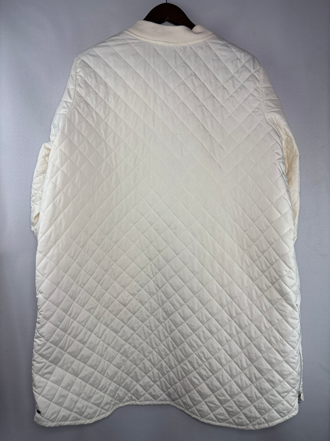 Zella Womens Size 3X Creamy White Long Quilted Puffer Jacket With Side Zippers