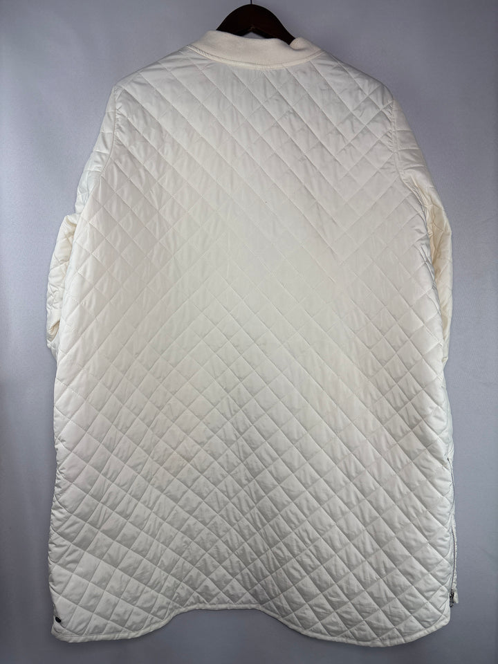 Zella Womens Size 3X Creamy White Long Quilted Puffer Jacket With Side Zippers