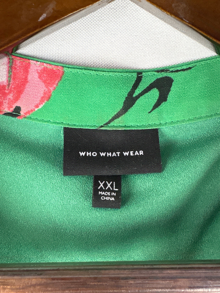 Women’s Who What Wear XXL Leaf Green Floral Maxi Dress